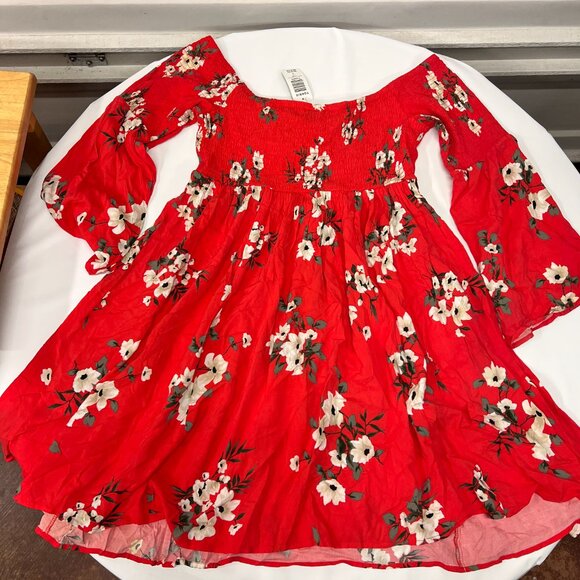 MSRP $64 Torrid Women's Size 2 (2X) Off the Shoulder Red Floral Pattern Dress - Picture 9 of 9